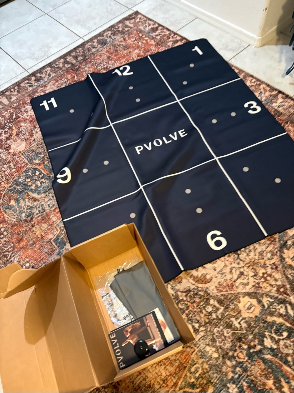 PVOLVE Black Grid Exercise Mat